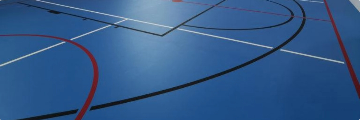 Sports court flooring pad and pour